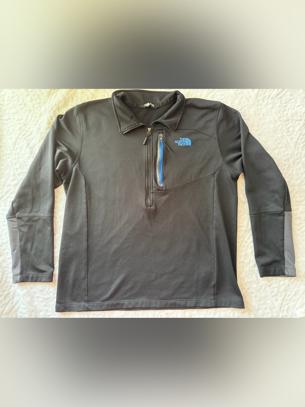 The North Face Men’s XL Black WindWall 1/4 Zip Fleece Lined Pullover - Picture 2 of 12